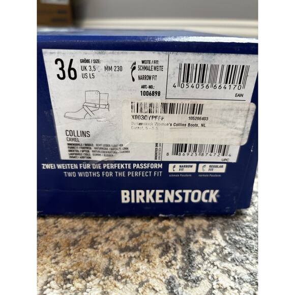 NEW Birkenstock Collins Boot Camel Leather Size 36N - Picture 6 of 6